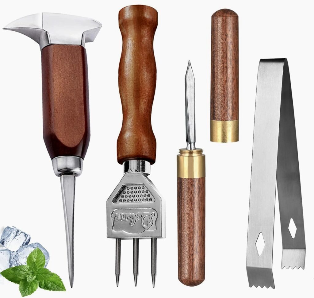 Ensemble de 4 outils de bar pour sculpter la glace